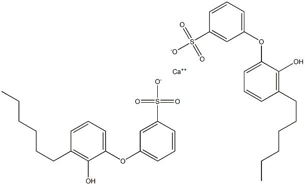 Bis(2'-hydroxy-3'-hexyl[oxybisbenzene]-3-sulfonic acid)calcium salt Struktur