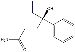 (4R)-4-ヒドロキシ-4-フェニルヘキサンアミド 化学構造式