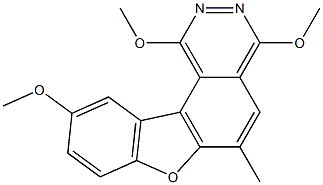 1,4-Dimethoxy-6-methyl-10-methoxy-2,3-diaza-7-oxa-7H-benzo[c]fluorene,,结构式