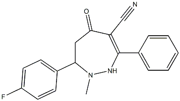 2-Methyl-3-(4-fluorophenyl)-6-cyano-7-phenyl-1,2,3,4-tetrahydro-5H-1,2-diazepin-5-one