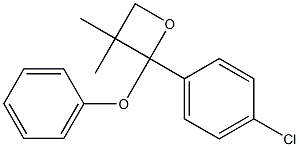 2-(4-クロロフェニル)-2-フェノキシ-3,3-ジメチルオキセタン 化学構造式
