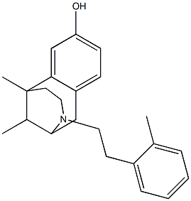 1,2,3,4,5,6-Hexahydro-6,11-dimethyl-3-[2-(o-tolyl)ethyl]-2,6-methano-3-benzazocin-8-ol Struktur