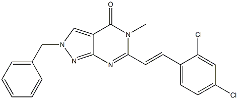 6-(2,4-Dichlorostyryl)-2-benzyl-5-methyl-2H-pyrazolo[3,4-d]pyrimidin-4(5H)-one|