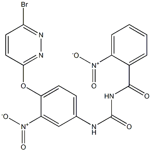 1-(2-ニトロベンゾイル)-3-[4-[(6-ブロモ-3-ピリダジニル)オキシ]-3-ニトロフェニル]尿素 化学構造式