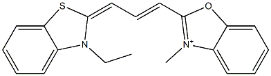 2-[3-[3-Ethylbenzothiazol-2(3H)-ylidene]-1-propenyl]-3-methylbenzoxazol-3-ium Structure