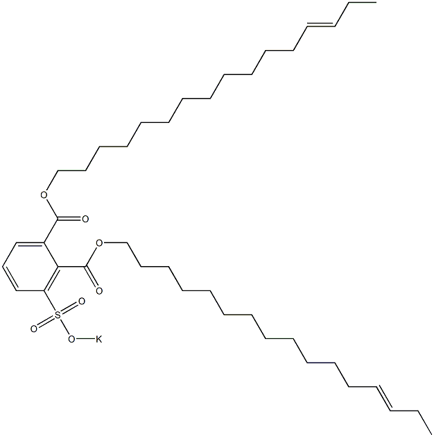 3-(Potassiosulfo)phthalic acid di(13-hexadecenyl) ester,,结构式