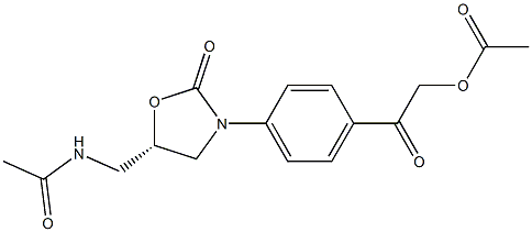 (5S)-5-Acetylaminomethyl-3-[4-acetyloxyacetylphenyl]oxazolidin-2-one 结构式