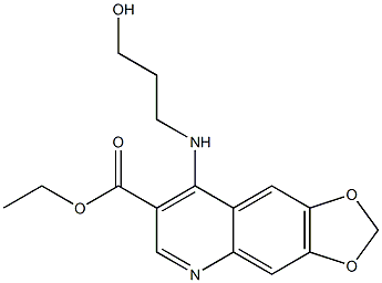 8-[(3-Hydroxypropyl)amino]-1,3-dioxolo[4,5-g]quinoline-7-carboxylic acid ethyl ester,,结构式