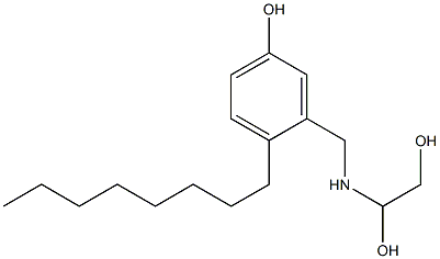 3-[(1,2-Dihydroxyethyl)aminomethyl]-4-octylphenol Struktur