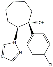 (1R,2S)-1-(4-クロロフェニル)-2-(1H-1,2,4-トリアゾール-1-イル)シクロヘプタン-1-オール 化学構造式
