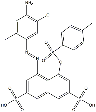 4-(4-Amino-5-methoxy-2-methylphenylazo)-5-tosyloxy-2,7-naphthalenedisulfonic acid Structure