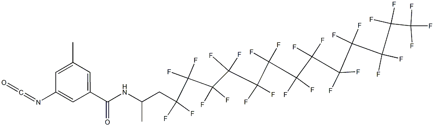 3-Isocyanato-5-methyl-N-[2-(heptacosafluorotridecyl)-1-methylethyl]benzamide,,结构式