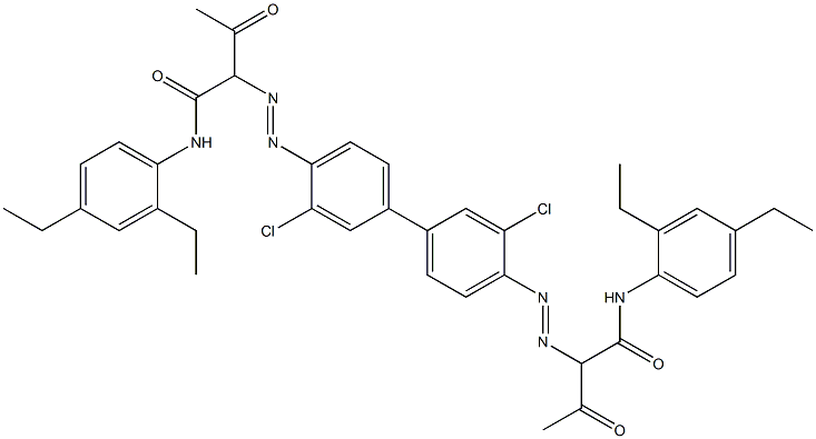 4,4'-Bis[[1-(2,4-diethylphenylamino)-1,3-dioxobutan-2-yl]azo]-3,3'-dichloro-1,1'-biphenyl 结构式