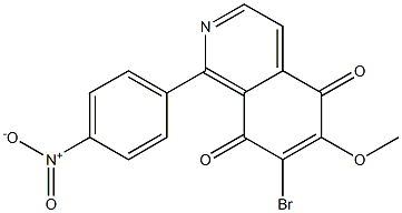 7-ブロモ-6-メトキシ-1-(4-ニトロフェニル)イソキノリン-5,8-ジオン 化学構造式