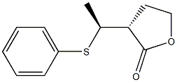 (S)-3-[(R)-1-(フェニルチオ)エチル]ジヒドロフラン-2(3H)-オン 化学構造式