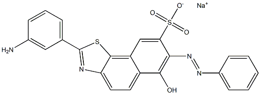 2-(3-Aminophenyl)-6-hydroxy-7-(phenylazo)naphtho[2,1-d]thiazole-8-sulfonic acid sodium salt Structure
