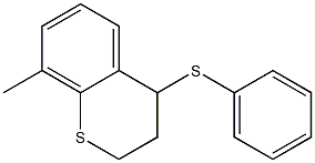 3,4-Dihydro-4-(phenylthio)-8-methyl-2H-1-benzothiopyran Struktur
