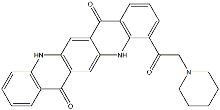 5,12-Dihydro-4-(piperidinomethylcarbonyl)quino[2,3-b]acridine-7,14-dione Struktur