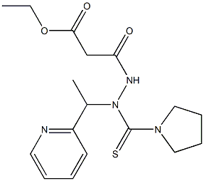 3-Oxo-3-[N-[1-(2-pyridinyl)ethyl]-N'-[1-pyrrolidinyl(thiocarbonyl)]hydrazino]propanoic acid ethyl ester Structure