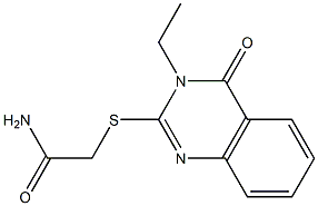 2-(2-Amino-2-oxoethylthio)-3-ethyl-quinazolin-4(3H)-one 结构式