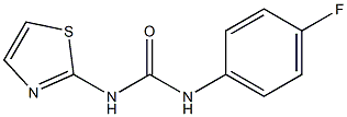 1-(p-フルオロフェニル)-3-(チアゾール-2-イル)尿素 化学構造式