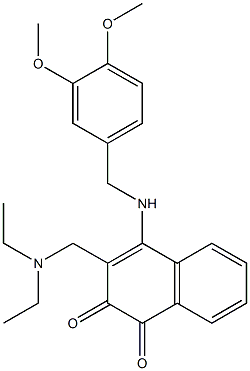 4-[(3,4-Dimethoxybenzyl)amino]-3-[(diethylamino)methyl]naphthalene-1,2-dione Structure