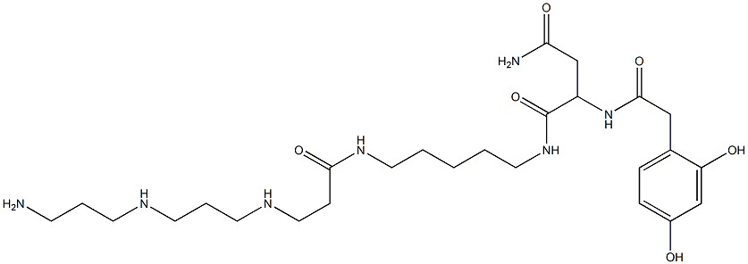 3-[[2-(2,4-Dihydroxyphenyl)-1-oxoethyl]amino]-3-[(1,9-dioxo-19-amino-2,8,12,16-tetraazanonadecan)-1-yl]propan-1-amide