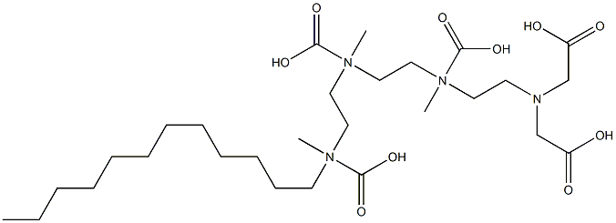 [N-[2-[N-Carboxymethyl-N-[2-[N-carboxymethyl-N-[2-(N-carboxymethyldodecylamino)ethyl]amino]ethyl]amino]ethyl]imino]diacetic acid 结构式