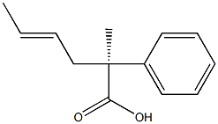 [S,E,(-)]-2-Methyl-2-phenyl-4-hexenoic acid Structure