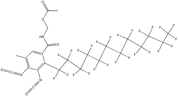 N-(Acetyloxymethyl)-2-(pentacosafluorododecyl)-3,4-diisocyanato-5-methylbenzamide Structure