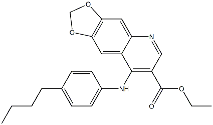 4-[[4-Butylphenyl]amino]-6,7-(methylenedioxy)quinoline-3-carboxylic acid ethyl ester,,结构式