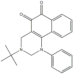 1-Phenyl-3-tert-butyl-1,2,3,4-tetrahydrobenzo[h]quinazoline-5,6-dione,,结构式