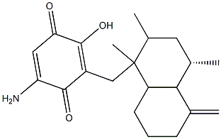 5-Amino-2-hydroxy-3-(1,2,4a-trimethyl-5-methylenedecalin-1-ylmethyl)-1,4-benzoquinone Structure