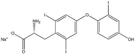 (R)-2-Amino-3-[4-(4-hydroxy-2-iodophenoxy)-2,6-diiodophenyl]propanoic acid sodium salt 结构式