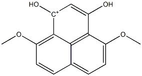 1,3-ジヒドロキシ-4,9-ジメトキシ-1H-フェナレン-1-カチオン 化学構造式