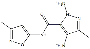 3-Methyl-4-diazonio-5-[[(3-methyl-5-isoxazolyl)amino]carbonyl]-1H-pyrazol-1-ide Struktur