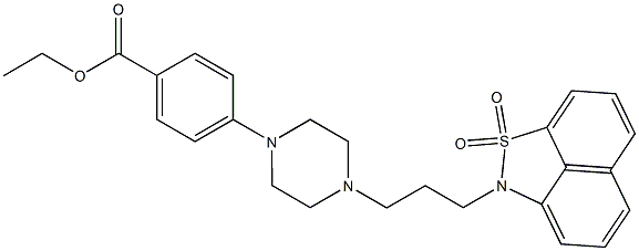 4-[4-[3-[(2H-Naphth[1,8-cd]isothiazole 1,1-dioxide)-2-yl]propyl]-1-piperazinyl]benzoic acid ethyl ester Structure