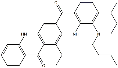 4-(Dibutylamino)-6-ethyl-5,12-dihydroquino[2,3-b]acridine-7,14-dione Struktur