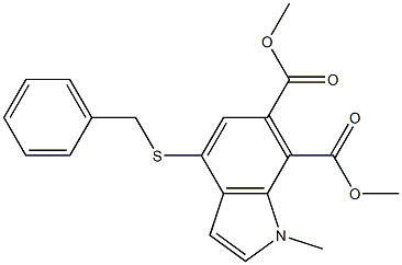 1-Methyl-4-(benzylthio)-1H-indole-6,7-dicarboxylic acid dimethyl ester Struktur