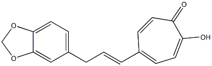 2-ヒドロキシ-5-[3-[3,4-(メチレンジオキシ)フェニル]-1-プロペニル]シクロヘプタ-2,4,6-トリエン-1-オン 化学構造式