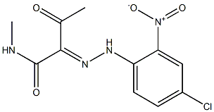 2-[2-(4-クロロ-2-ニトロフェニル)ヒドラゾノ]-1-(メチルアミノ)ブタン-1,3-ジオン 化学構造式