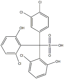 (3,4-Dichlorophenyl)bis(2-chloro-6-hydroxyphenyl)methanesulfonic acid,,结构式