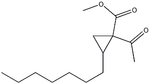 2-Heptyl-1-acetylcyclopropane-1-carboxylic acid methyl ester Structure