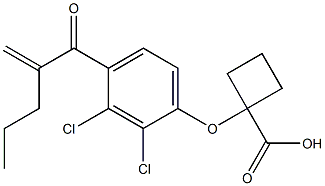 1-[2,3-Dichloro-4-(2-methylene-1-oxopentyl)phenoxy]cyclobutane-1-carboxylic acid 结构式