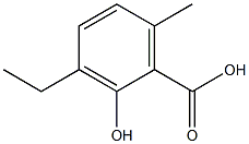 2-Hydroxy-3-ethyl-6-methylbenzoic acid,,结构式