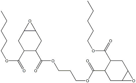 Bis[2-(pentyloxycarbonyl)-4,5-epoxy-1-cyclohexanecarboxylic acid]1,3-propanediyl ester,,结构式