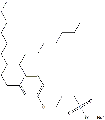 3-(3,4-ジノニルフェノキシ)プロパン-1-スルホン酸ナトリウム 化学構造式