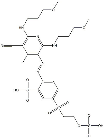 2-[[5-Cyano-2,6-bis[(3-methoxypropyl)amino]-4-methyl-3-pyridinyl]azo]-5-[[2-(sulfooxy)ethyl]sulfonyl]benzenesulfonic acid Structure