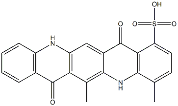 5,7,12,14-テトラヒドロ-4,6-ジメチル-7,14-ジオキソキノ[2,3-b]アクリジン-1-スルホン酸 化学構造式