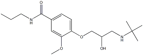 1-[4-[Propylcarbamoyl]-2-methoxyphenoxy]-3-[tert-butylamino]-2-propanol 结构式